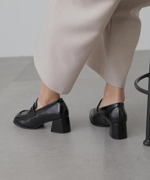 FREE'S MART(フリーズマート)の「◆ヒールローファー(ローファー・レディース・ブラック/ブラウン・SMALL/MEDIUM)」の3枚目の写真