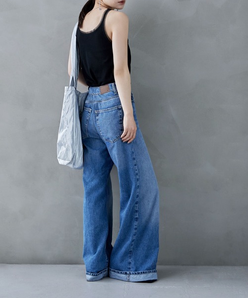 etoll.(エトル)の「チュールトリムリブタンク(タンクトップ・レディース・グレイッシュベージュ/ブラック/オフホワイト・M)」の17枚目の写真
