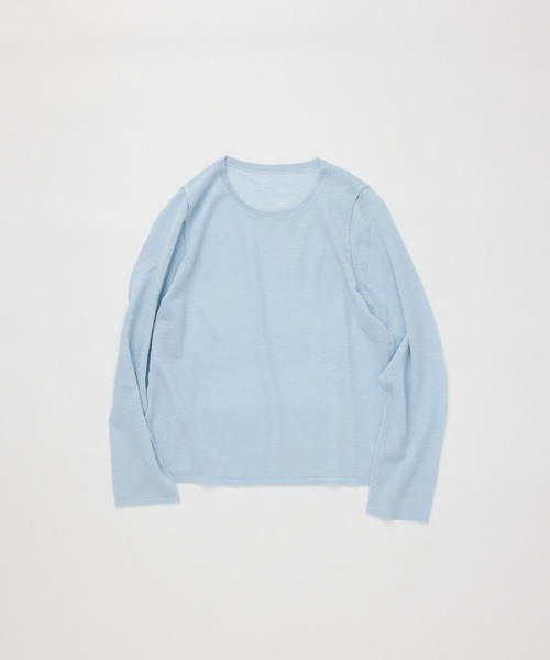 CLEAN SPACE(クリーンスペース)の「リネンライクシアートップス(Tシャツ/カットソー・レディース・ブラック/カーキ/サックスブルー/オフホワイト/イエロー/ライトグレー・フリー)」の21枚目の写真