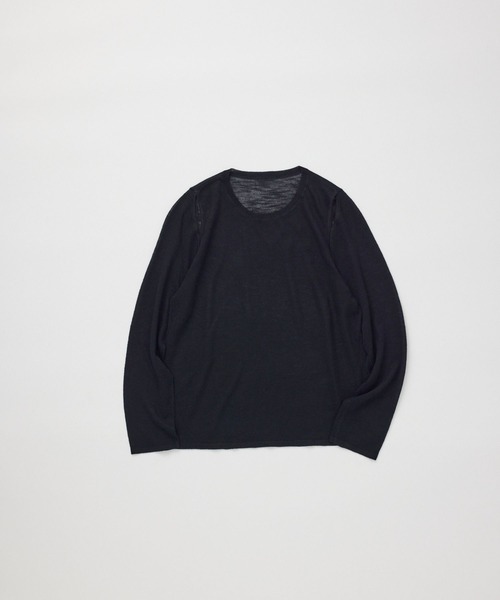 CLEAN SPACE(クリーンスペース)の「リネンライクシアートップス(Tシャツ/カットソー・レディース・ブラック/カーキ/サックスブルー/オフホワイト/イエロー/ライトグレー・フリー)」の22枚目の写真