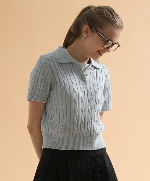 KITH キス ケーブルニット ポロシャツ コットン レーヨン