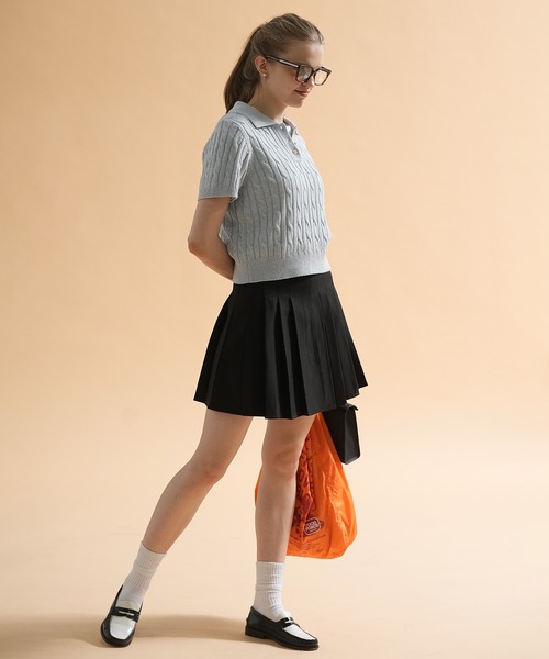 sara&cake(サラアンドケイク)の「ケーブルニットポロシャツ(ポロシャツ・レディース・アイボリー/ブラック/ライトブルー/ピンク/レッド・FREE)」の13枚目の写真