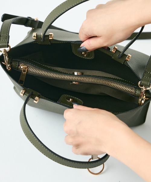 INED CLARO（イネドクラロ）の「2WAYトートバッグ（トートバッグ・レディース・カーキ/アイボリー・フリー）」の12枚目の写真