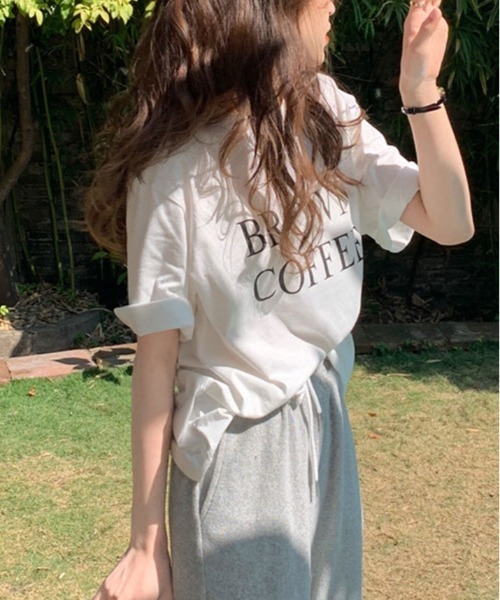 kirakiraShop(キラキラショップ)の「ロゴ デザイン Tシャツ(Tシャツ/カットソー・レディース・イエロー系その他/グレー系その他/ホワイト/ネイビー・FREE)」の6枚目の写真