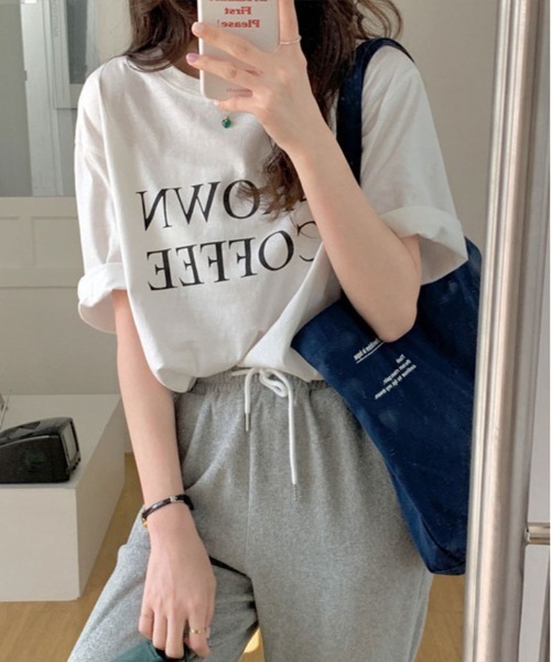 kirakiraShop(キラキラショップ)の「ロゴ デザイン Tシャツ(Tシャツ/カットソー・レディース・イエロー系その他/グレー系その他/ホワイト/ネイビー・FREE)」の7枚目の写真