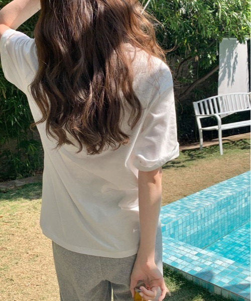 kirakiraShop(キラキラショップ)の「ロゴ デザイン Tシャツ(Tシャツ/カットソー・レディース・イエロー系その他/グレー系その他/ホワイト/ネイビー・FREE)」の14枚目の写真