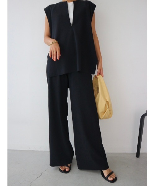 TRUNC(トランクエイティーエイト)の「Smooth Rib Wide Pants(その他パンツ・レディース・アイボリー/ブラック/ダークブルー・FREE)」の4枚目の写真