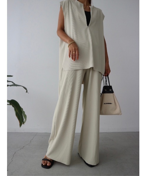 TRUNC(トランクエイティーエイト)の「Smooth Rib Wide Pants(その他パンツ・レディース・アイボリー/ブラック/ダークブルー・FREE)」の13枚目の写真