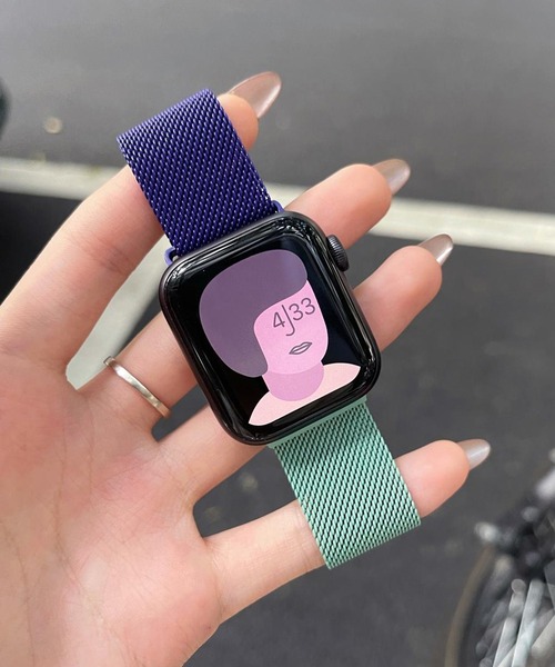LUON(ルオン)の「LUON/ Apple Watch Band / メタルグラデーション アップルウォッチ バンド(デジタル腕時計・レディース・ブルー系1/パープル系1/ピンク系1/オレンジ系/グリーン系1/グリーン系2/ブルー系2・A/B)」の4枚目の写真