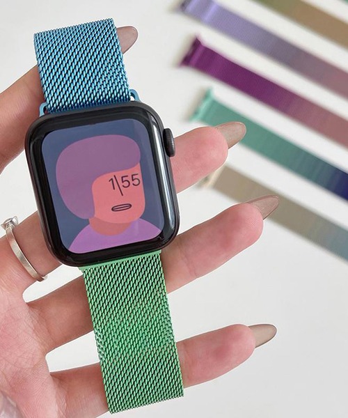 LUON(ルオン)の「LUON/ Apple Watch Band / メタルグラデーション アップルウォッチ バンド(デジタル腕時計・レディース・ブルー系1/パープル系1/ピンク系1/オレンジ系/グリーン系1/グリーン系2/ブルー系2・A/B)」の8枚目の写真