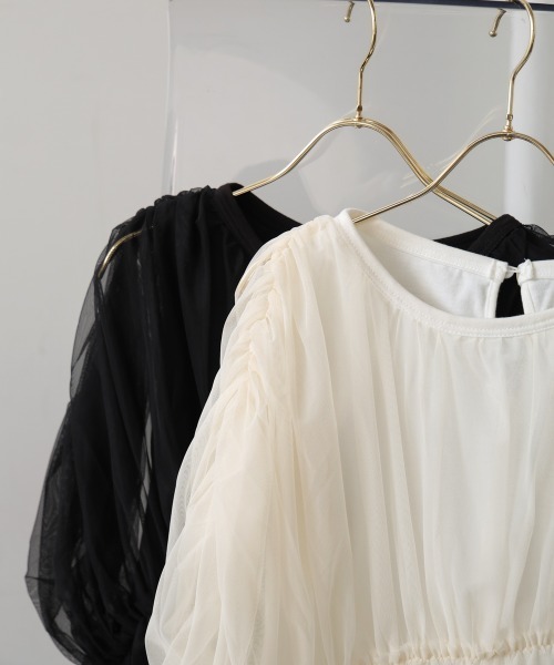 Bou Jeloud（ブージュルード）の「チュールドッキングギャザーブラウス（シャツ/ブラウス・レディース・アイボリー/ブラック・38）」の17枚目の写真