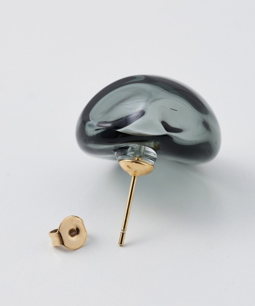 別注】【HARIO Lampwork Factory】ピアスサンストーン