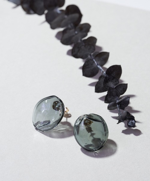 別注】【HARIO Lampwork Factory】ピアスサンストーン