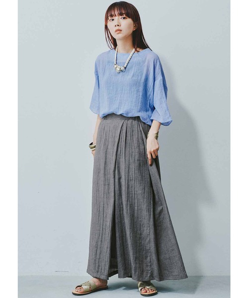 MEDE19F（メデジュウキュウ）の「ＭＥＤＥ１９Ｆ　ふんわりと軽やかな着心地のシングルガーゼトップス（その他トップス・レディース・グレー/ベージュ/ブルー・MEDIUM/LARGE/X-LARGE/XX-LARGE）」の10枚目の写真
