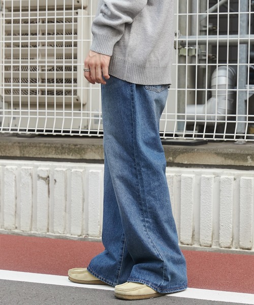 WEGO（ウィゴー）の「WEGO/デニムルーズフレアパンツ（デニムパンツ・メンズ・インディゴブルー/グレー/ライトインディゴブルー・LARGE/MEDIUM/SMALL）」の15枚目の写真