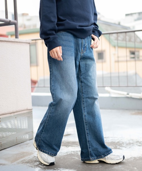 WEGO（ウィゴー）の「WEGO/デニムルーズフレアパンツ（デニムパンツ・メンズ・インディゴブルー/グレー/ライトインディゴブルー・LARGE/MEDIUM/SMALL）」の20枚目の写真