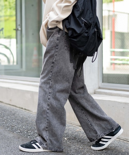 WEGO（ウィゴー）の「WEGO/デニムルーズフレアパンツ（デニムパンツ・メンズ・インディゴブルー/グレー/ライトインディゴブルー・LARGE/MEDIUM/SMALL）」の10枚目の写真