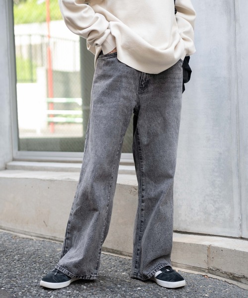 WEGO（ウィゴー）の「WEGO/デニムルーズフレアパンツ（デニムパンツ・メンズ・インディゴブルー/グレー/ライトインディゴブルー・LARGE/MEDIUM/SMALL）」の11枚目の写真