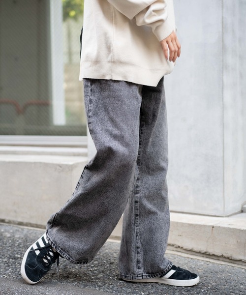 WEGO（ウィゴー）の「WEGO/デニムルーズフレアパンツ（デニムパンツ・メンズ・インディゴブルー/グレー/ライトインディゴブルー・LARGE/MEDIUM/SMALL）」の12枚目の写真
