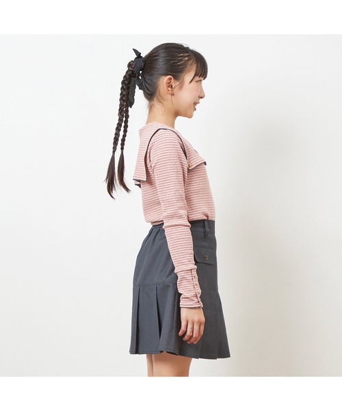 trois lapins kp（トロワラパンケーピー）の「インパンツ付きヨーク切替プリーツスカート140～160（スカート・キッズ・ベージュ/チャコールグレー・140cm/150cm）」の9枚目の写真