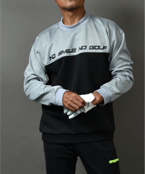 バイカラー切替 ポンチジャージ素材 ロゴ入り 長袖ゴルフトップス（ゴルフグッズ）｜COMON GOLF（コモンゴルフ）