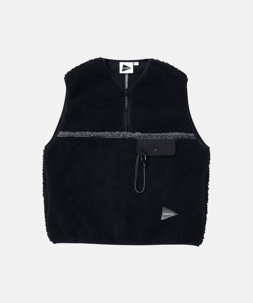 and wander ツイルフリースベスト and wanderアンドワンダー twill fleece vest ベスト