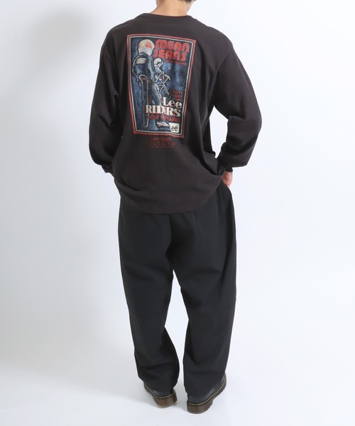 Lee（リー）の「Lee（リー）メタリックロゴプリント・アーカイブグラフィックバックプリント ロンT メンズ レディース ユニセックス/長袖（Tシャツ/カットソー・メンズ・ホワイト/ブラック系その他/スミクロ/ホワイト系その他・XL/M/L）」の21枚目の写真