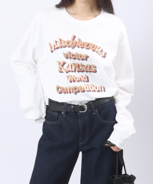 Lee（リー）の「Lee（リー）メタリックロゴプリント・アーカイブグラフィックバックプリント ロンT メンズ レディース ユニセックス/長袖（Tシャツ/カットソー・メンズ・ホワイト/ブラック系その他/スミクロ/ホワイト系その他・XL/M/L）」の12枚目の写真