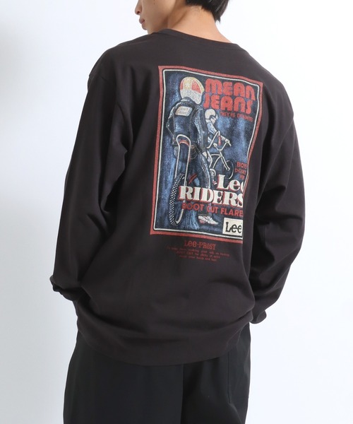 Lee（リー）の「Lee（リー）メタリックロゴプリント・アーカイブグラフィックバックプリント ロンT メンズ レディース ユニセックス/長袖（Tシャツ/カットソー・メンズ・ホワイト/ブラック系その他/スミクロ/ホワイト系その他・XL/M/L）」の17枚目の写真