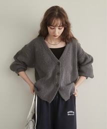 ANGIE | スパンコール Vネック ニットカーディガン(カーディガン/ボレロ)