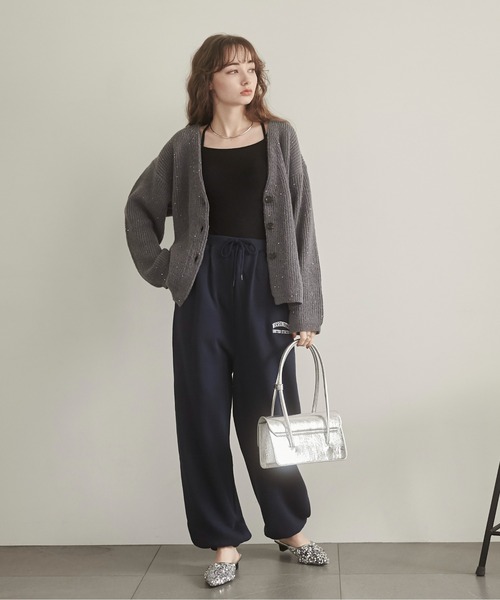 豪華総ビーズ　スパンコール　vintage  ニット　カーディガン 90s～ OTTO collection デコレーション ビーズ 刺繍 デザイン ニット