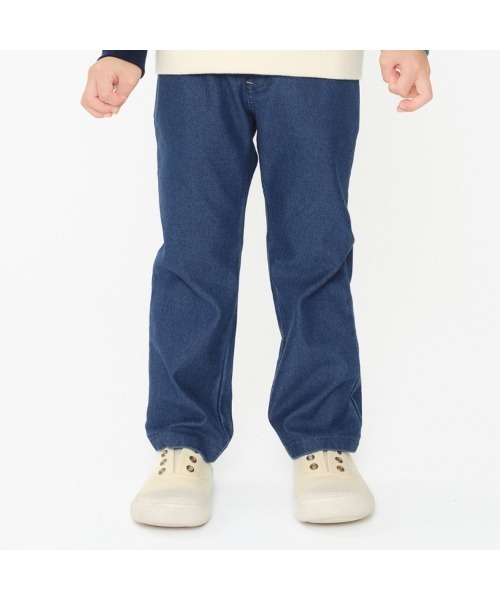 Moujonjon(ムージョンジョン)の「ストレート・裾リブデニムニットパンツ(デニムパンツ・キッズ・その他1/その他3・80/90/100/110/120/130/140)」の1枚目の写真