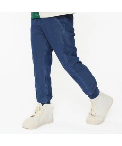 Moujonjon(ムージョンジョン)の「ストレート・裾リブデニムニットパンツ(デニムパンツ・キッズ・その他1/その他3・80/90/100/110/120/130/140)」の2枚目の写真