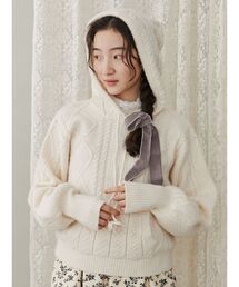 merry jenny | フードflowerニットtops(ニット/セーター)