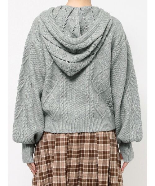 merry jenny（メリージェニー）の「フードflowerニットtops（ニット/セーター・レディース・ブラック/グレー/アイボリー・FREE）」の10枚目の写真