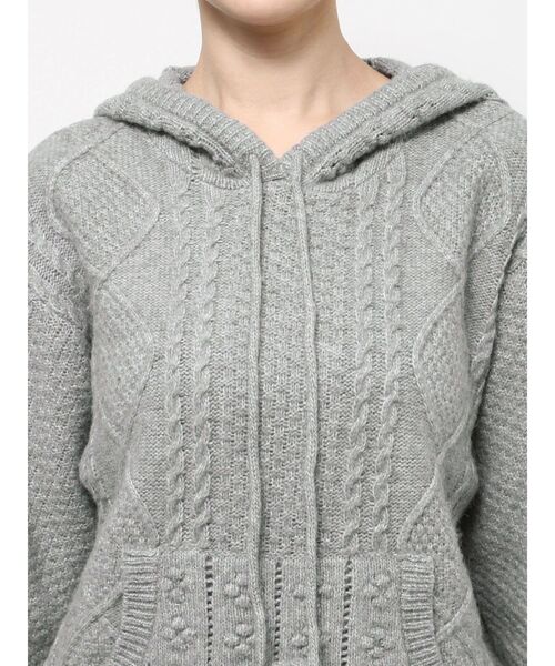 merry jenny（メリージェニー）の「フードflowerニットtops（ニット/セーター・レディース・ブラック/グレー/アイボリー・FREE）」の11枚目の写真