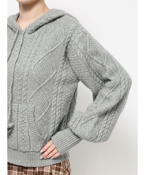 merry jenny（メリージェニー）の「フードflowerニットtops（ニット/セーター・レディース・ブラック/グレー/アイボリー・FREE）」の12枚目の写真