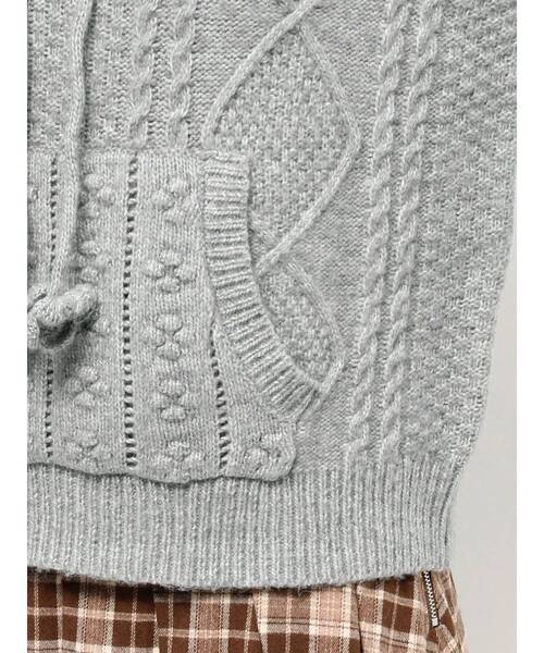 merry jenny（メリージェニー）の「フードflowerニットtops（ニット/セーター・レディース・ブラック/グレー/アイボリー・FREE）」の14枚目の写真