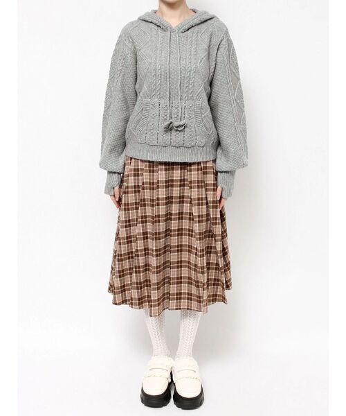 merry jenny（メリージェニー）の「フードflowerニットtops（ニット/セーター・レディース・ブラック/グレー/アイボリー・FREE）」の16枚目の写真