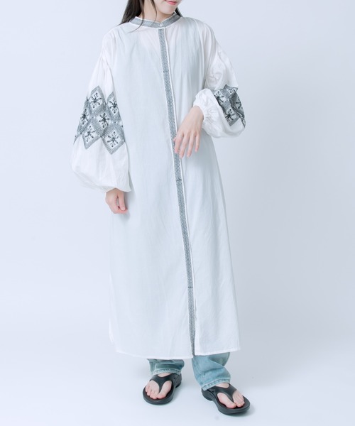 【セール】キャンブリックボイル 配色刺しゅうワンピース（ワンピース）｜LOSUCA（ロスカ） pattayablatt.com