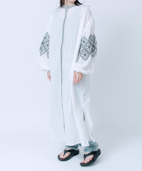 【セール】キャンブリックボイル 配色刺しゅうワンピース（ワンピース）｜LOSUCA（ロスカ） pattayablatt.com