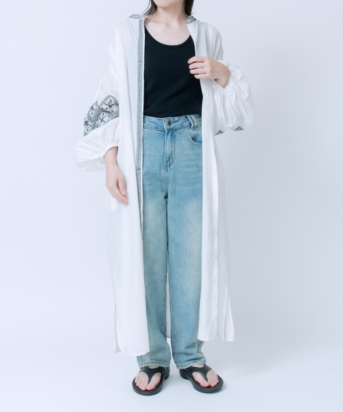 LOSUCA（ロスカ）の「キャンブリックボイル 配色刺しゅうワンピース（ワンピース・レディース・シャーベット/オフホワイト/ブラック・FREE）」の18枚目の写真