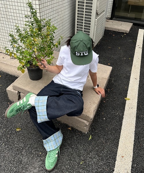 MGV（エムジーヴィー）の「チェック切り替えデニムパンツ（デニムパンツ・メンズ・レッド/ブルー・MEDIUM/LARGE/X-LARGE）」の4枚目の写真