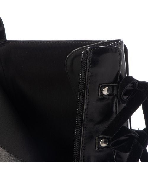 【セール】【EVOL】リボンレースアップ厚底ショートブーツ IX5580（ブーツ）｜EVOL（イーボル）