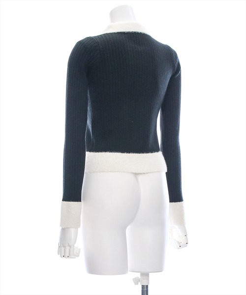 clear（クリア）の「襟袖ショートフェザーダブルジップリブニットトップス [大人 カジュアル 着回し力抜群]≪再入荷≫（ニット/セーター・レディース・ブラック/アイボリー/ライトピンク/グレー/ミント・F）」の22枚目の写真