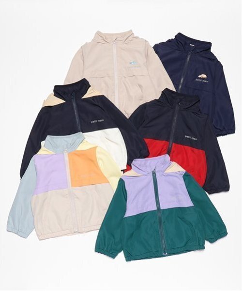 petit main（プティマイン）の「【撥水加工/リンク】アソートウィンブレ(キッズサイズ)（ナイロンジャケット・キッズ・レッド/アイボリー/ライトベージュ/ネイビー/グリーン/マルチ・80ｃｍ/100cm/130cm/90cm/110cm/120cm）」の17枚目の写真