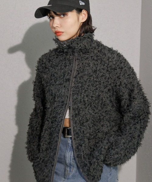 セール】チュールフェザースタンドネック（ニット/セーター