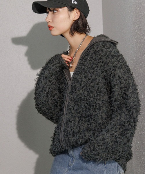 PAGEBOY（ページボーイ）の「チュールフェザースタンドネック（ニット/セーター・レディース・ブラック/チャコールグレー/ブルー系その他・FREE）」の12枚目の写真