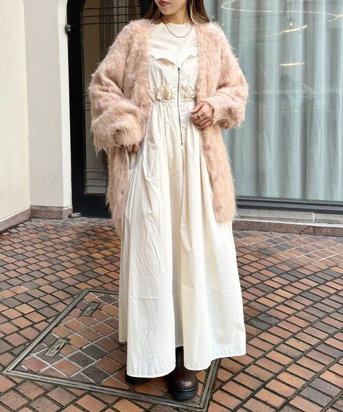 w closet(ダブルクローゼット)の「【2WAY】ウエストドロストキャミワンピース(ワンピース・レディース・オレンジ/ブラック/カーキ/アイボリー・FREE)」の2枚目の写真