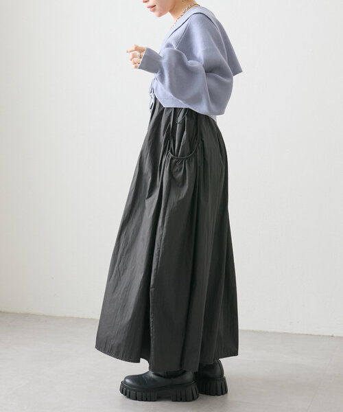 w closet(ダブルクローゼット)の「【2WAY】ウエストドロストキャミワンピース(ワンピース・レディース・オレンジ/ブラック/カーキ/アイボリー・FREE)」の18枚目の写真